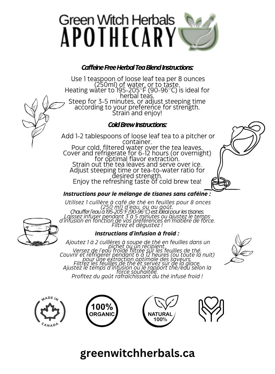 Balance & Bliss Cortisol Reducing Artisan Loose Leaf Tea Blend