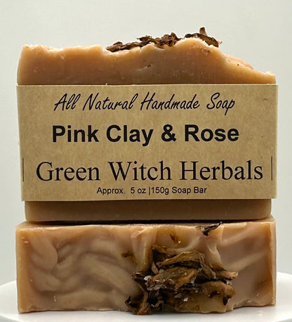 Pink Clay and Rose Clean Beauty Soap Bar