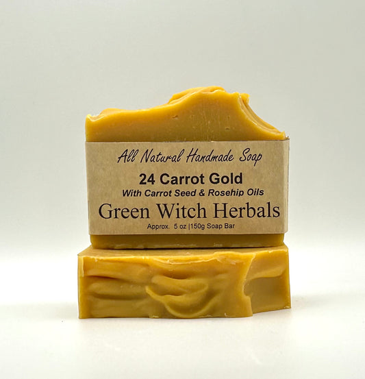 Carrot & Turmeric Brightening Soap Bar | 24 Carrot Gold Clean Beauty Bar