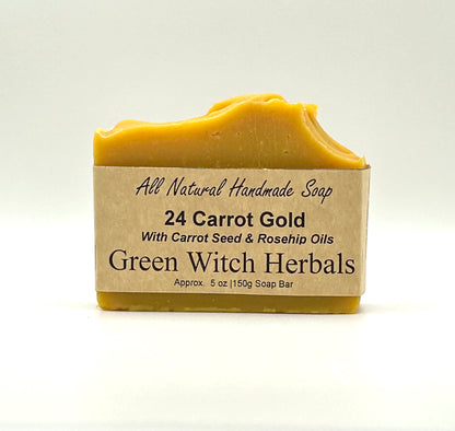 Carrot & Turmeric Brightening Soap Bar | 24 Carrot Gold Clean Beauty Bar