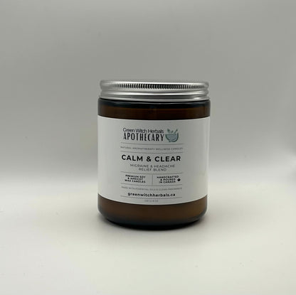 Calm & Clear Migraine and Headache Relief Natural Aromatherapy Wellness Candle