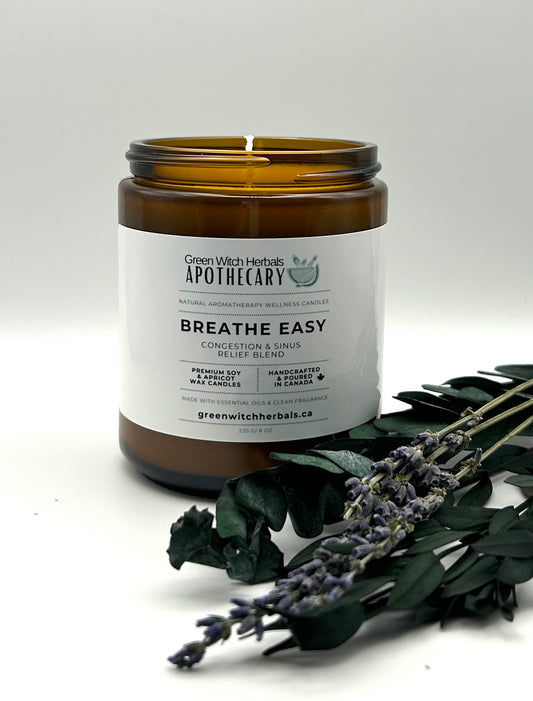 Breathe Easy Congestion & Sinus Relief Natural Aromatherapy Wellness Candle