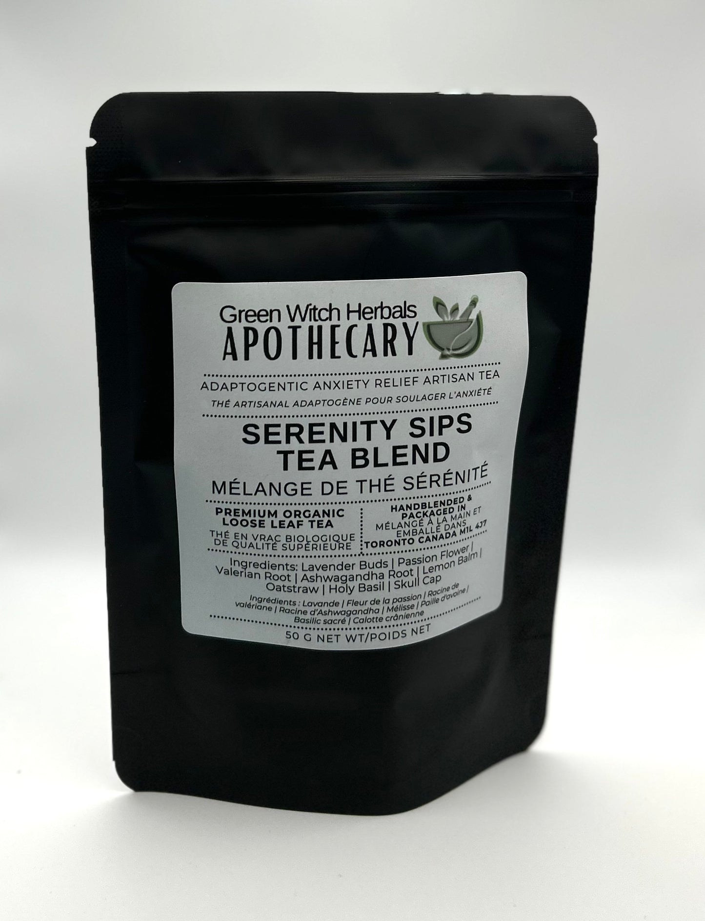 Serenity Sips Adaptogenic Anxiety Relief Artisan Herbal Tea Blend