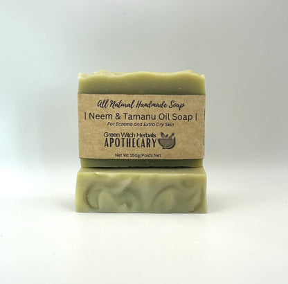 Neem & Tamanu Oil Soap Bar For Eczema and Extra Dry Skin Relief