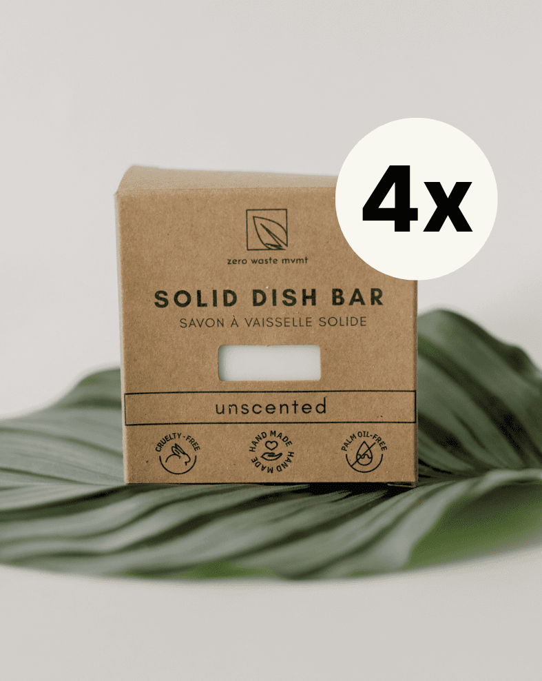 Solid Dish Soap Bar | Unscented | 4 Pack